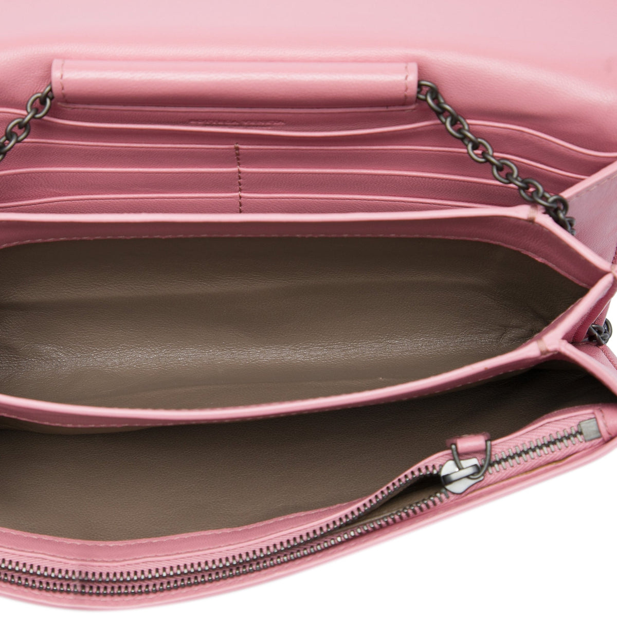 Bottega Veneta Nappa Intrecciato Continental Wallet on Chain — Pink