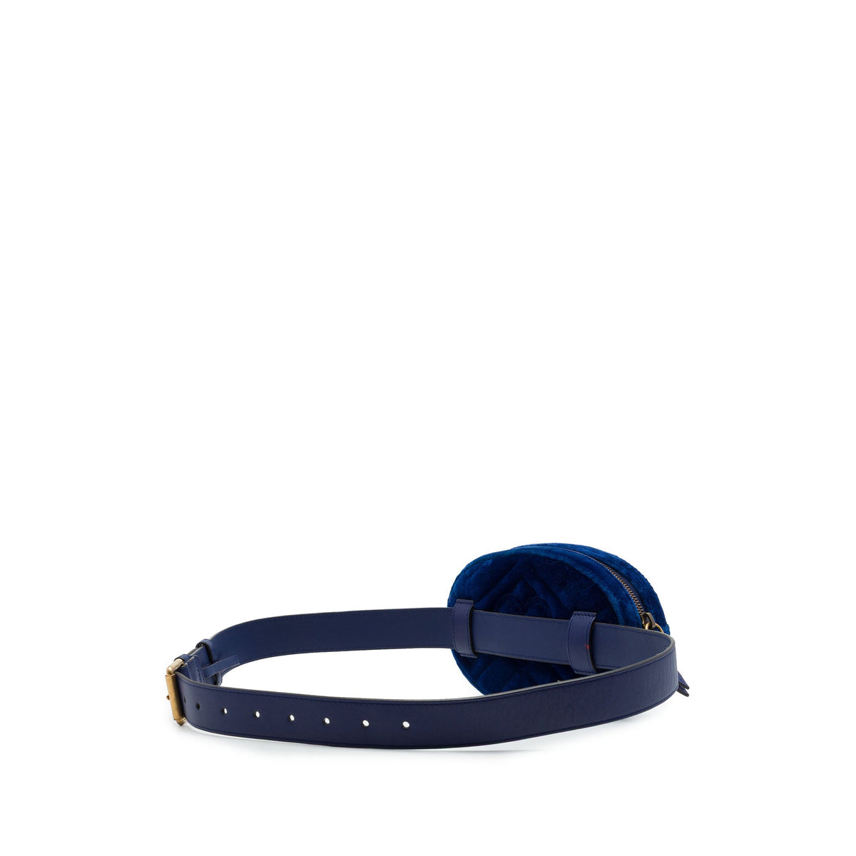 Gucci GG Marmont Matelasse Velvet Belt Bag — Blue