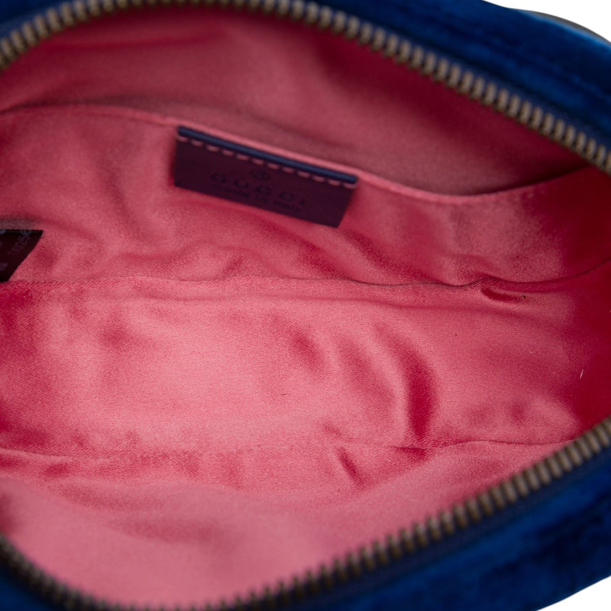 Gucci GG Marmont Matelasse Velvet Belt Bag — Blue