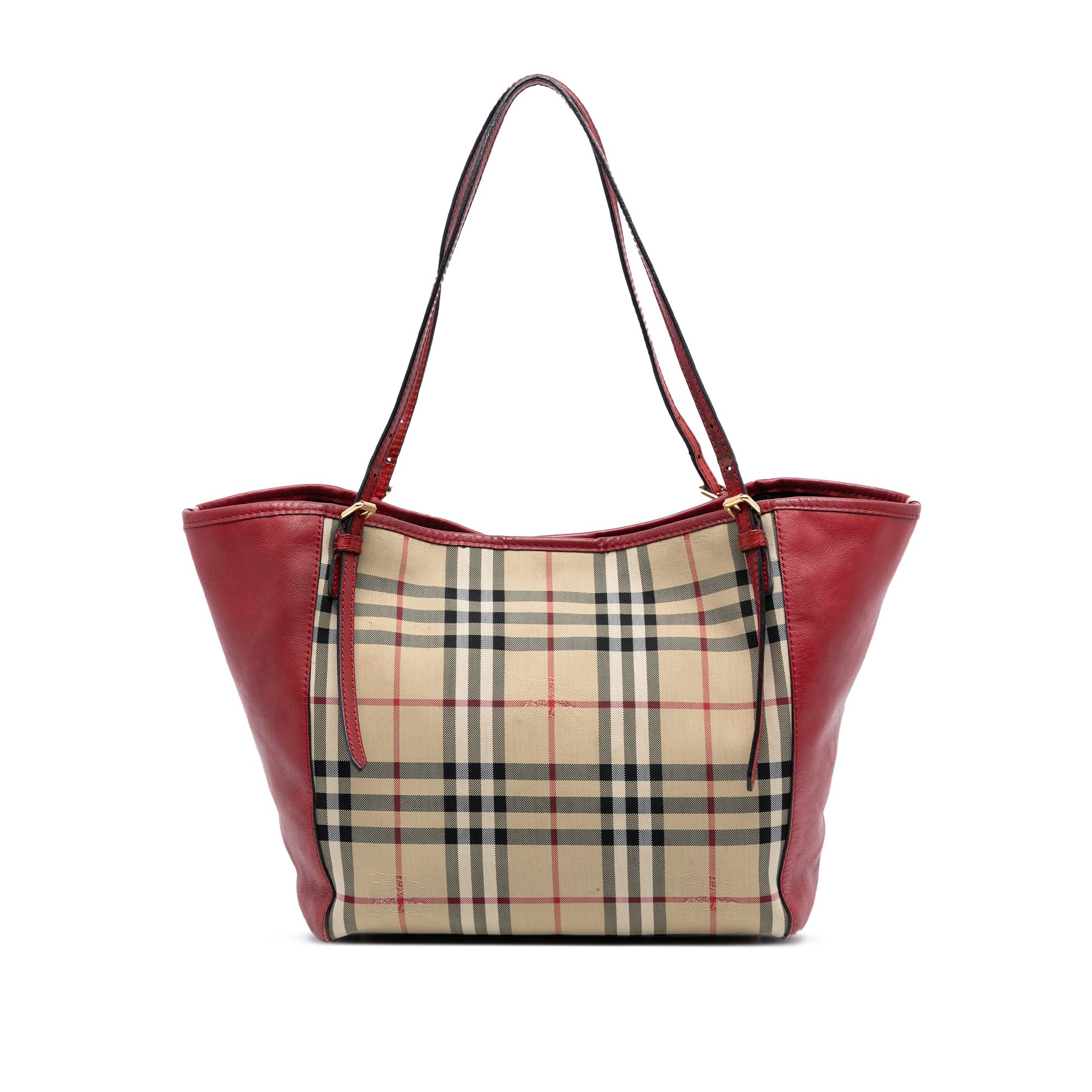 Burberry Small Haymarket Check Canvas and Leather Canterbury Tote