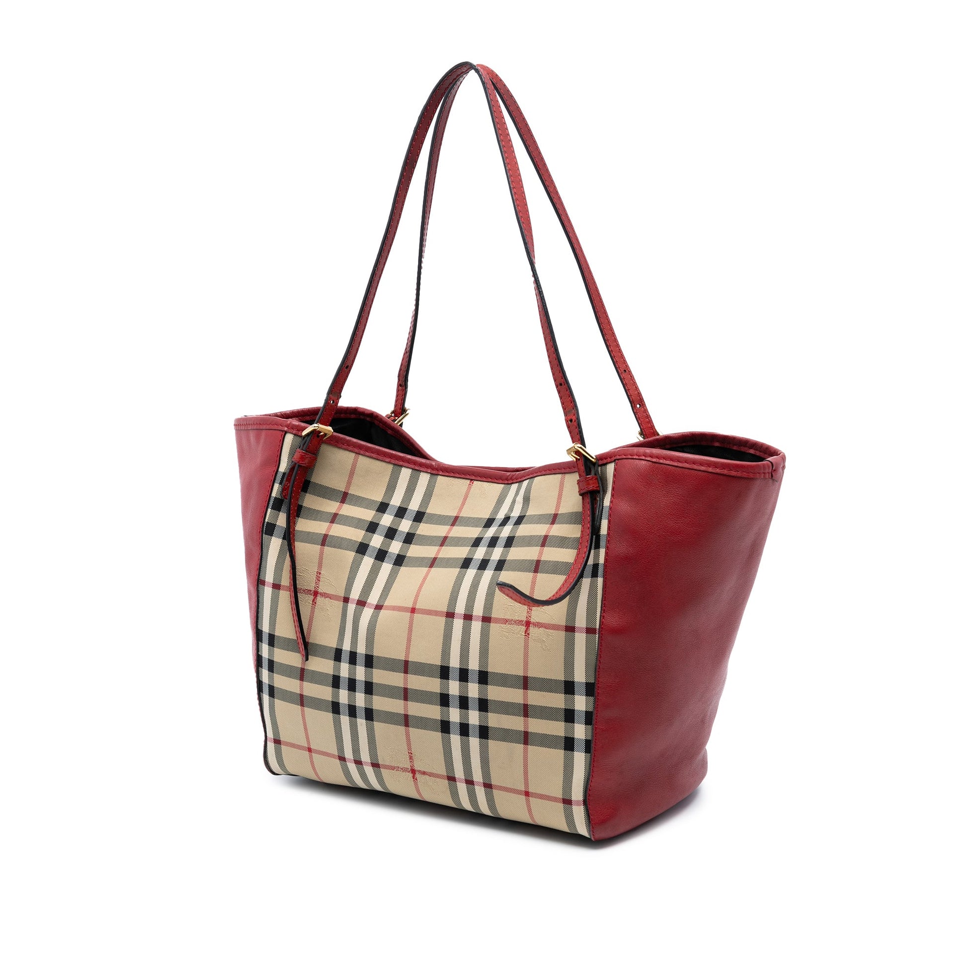 Burberry Small Haymarket Check Canvas and Leather Canterbury Tote