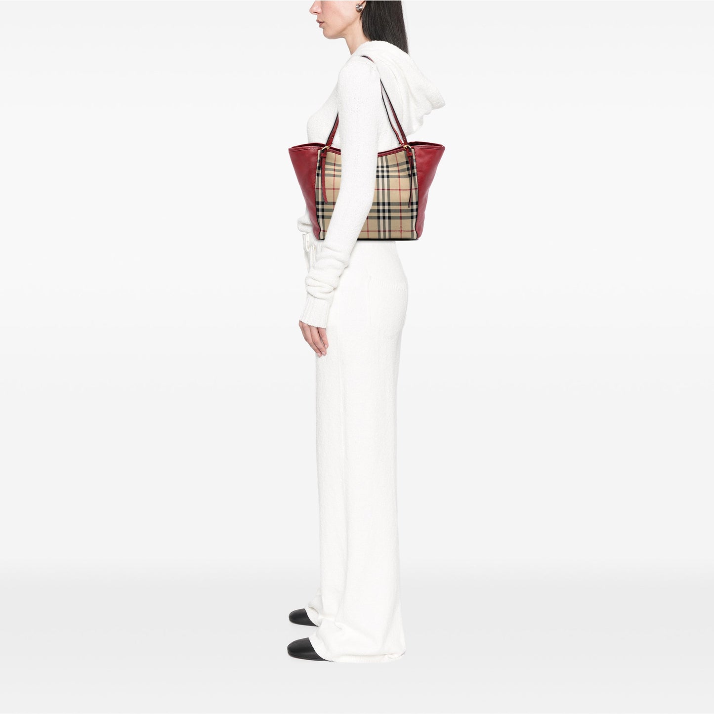 Burberry Small Haymarket Check Canvas and Leather Canterbury Tote