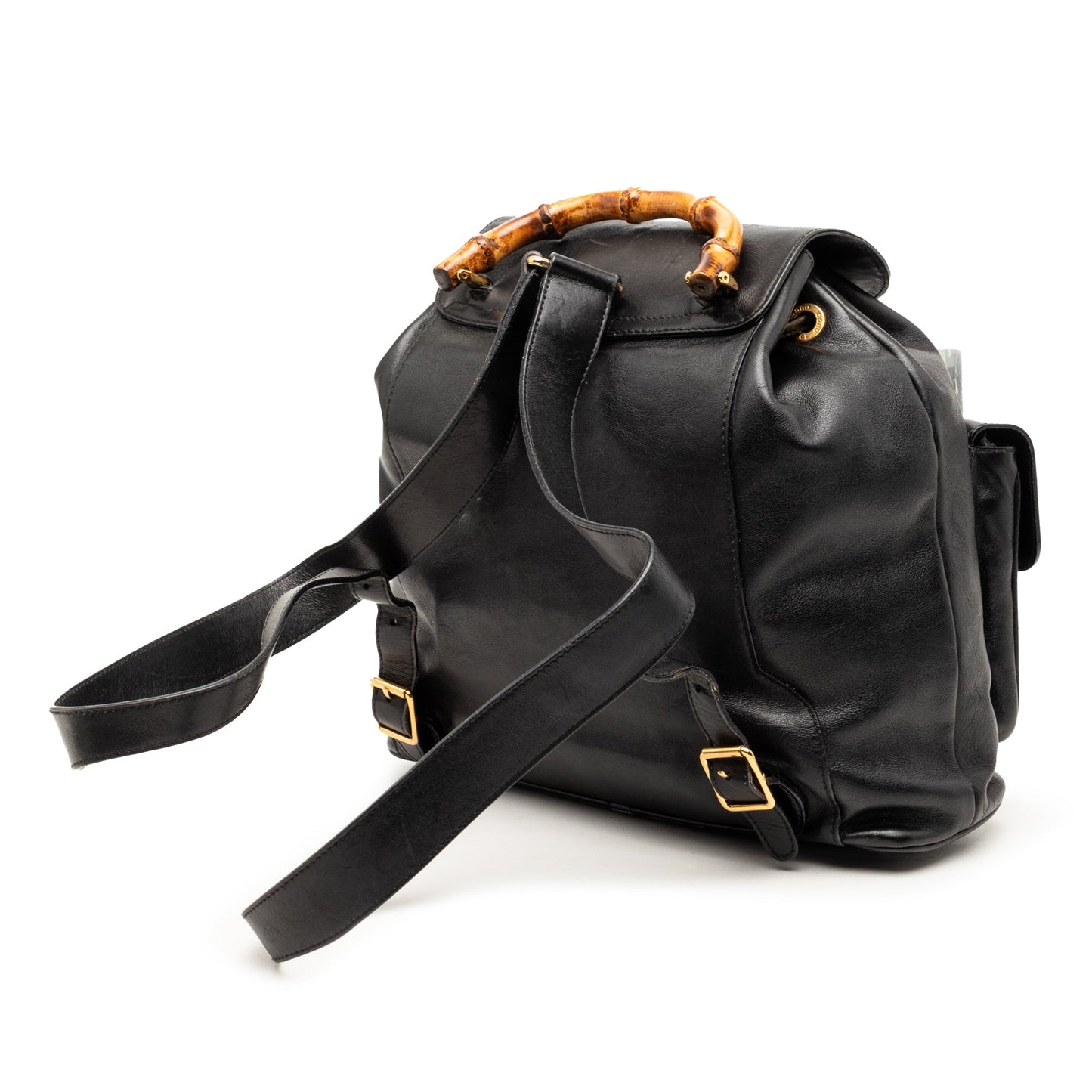 Gucci Calfskin Bamboo Drawstring Backpack