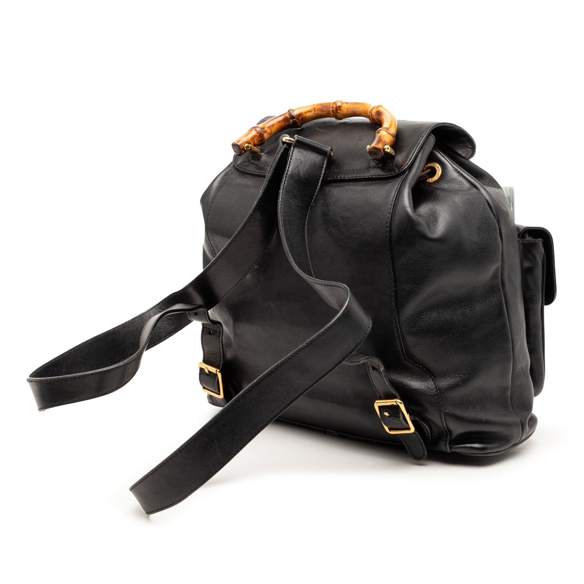 Gucci Calfskin Bamboo Drawstring Backpack