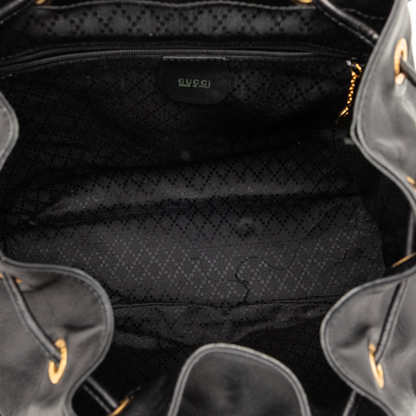 Gucci Calfskin Bamboo Drawstring Backpack