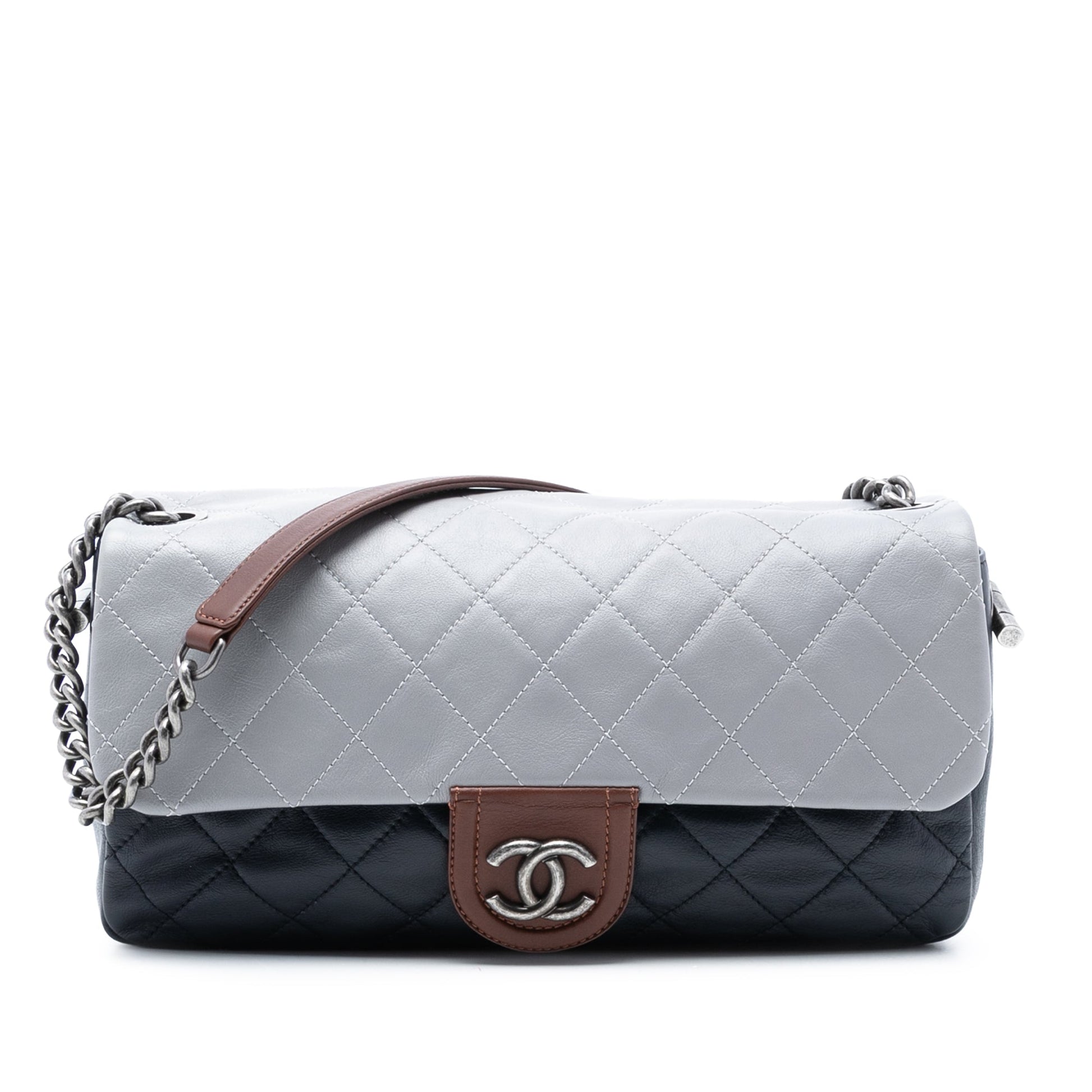 Chanel Large Tricolor Quilted Lambskin Country Chic Flap