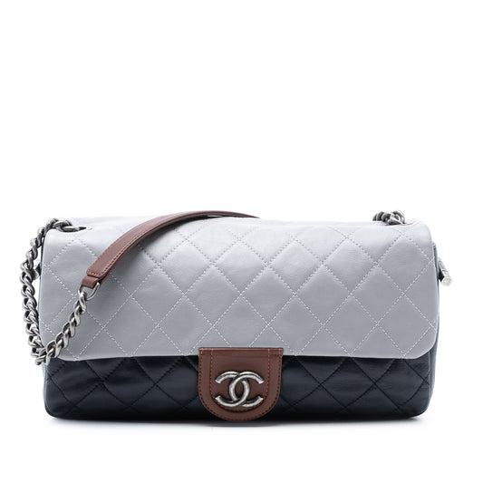 Chanel Large Tricolor Quilted Lambskin Country Chic Flap