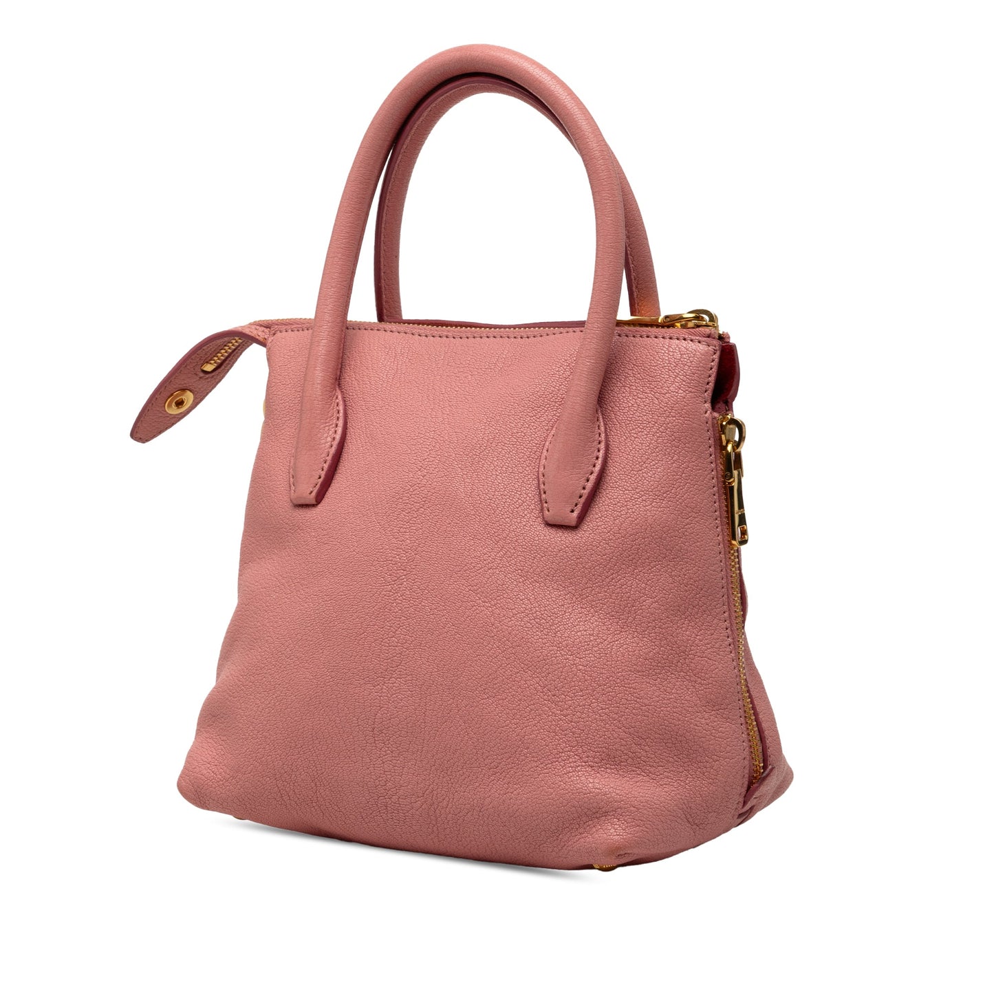 Miu Miu Goatskin Madras Side Zip Satchel