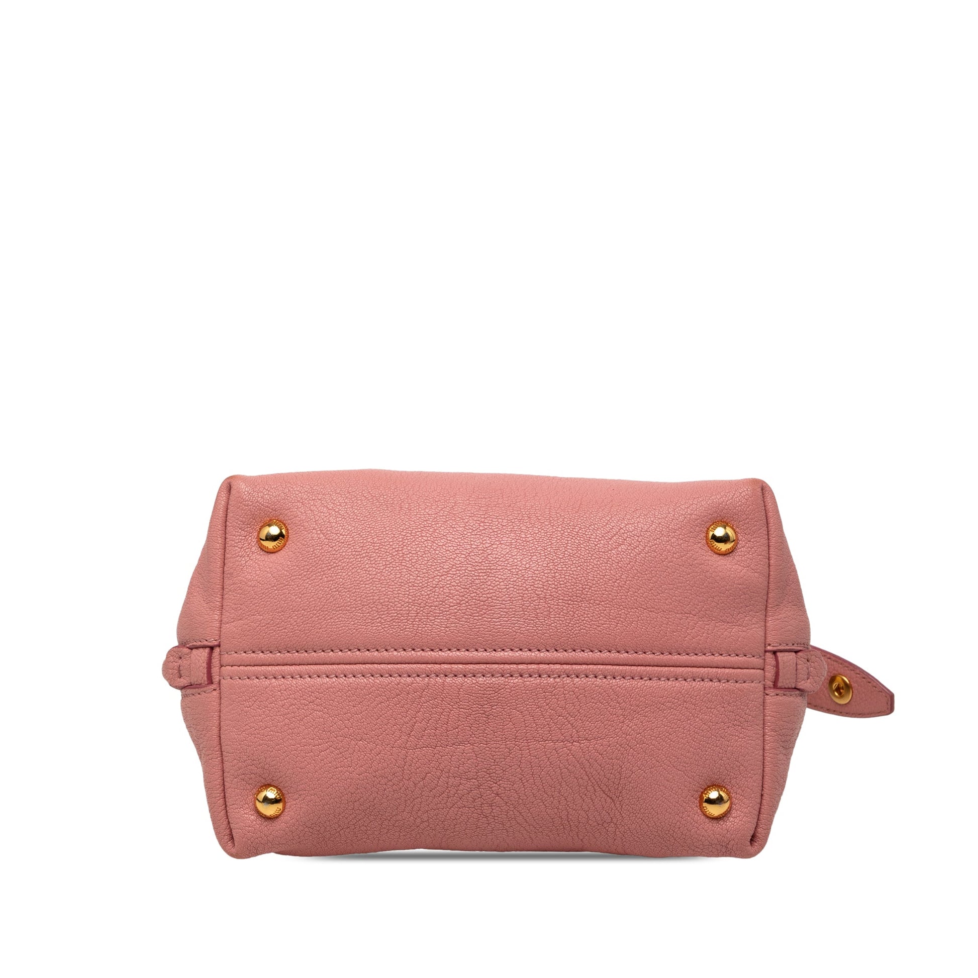 Miu Miu Goatskin Madras Side Zip Satchel