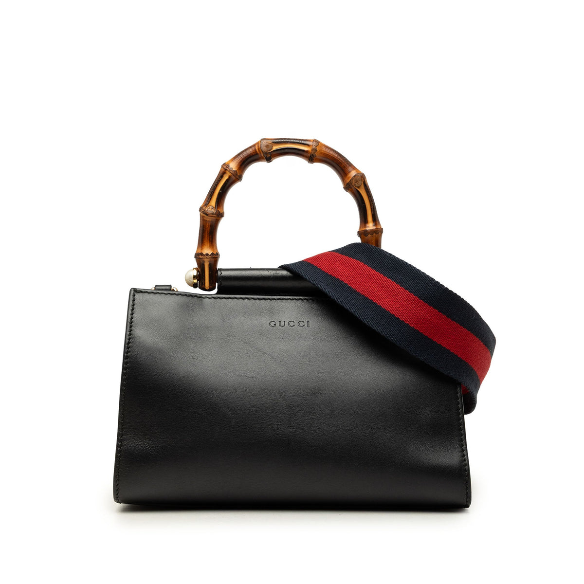 Gucci Mini Nappa Bamboo Web Nymphaea Top Handle Bag