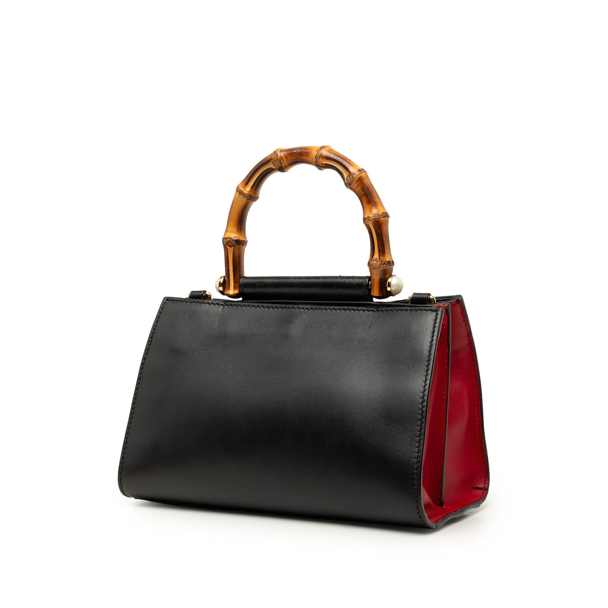 Gucci Mini Nappa Bamboo Web Nymphaea Top Handle Bag
