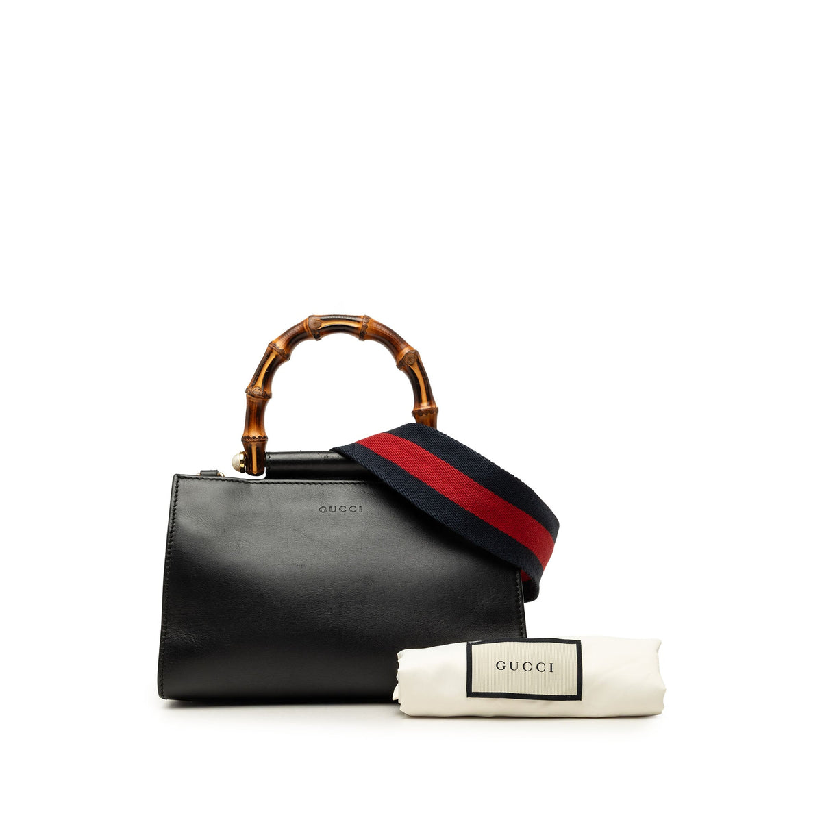 Gucci Mini Nappa Bamboo Web Nymphaea Top Handle Bag