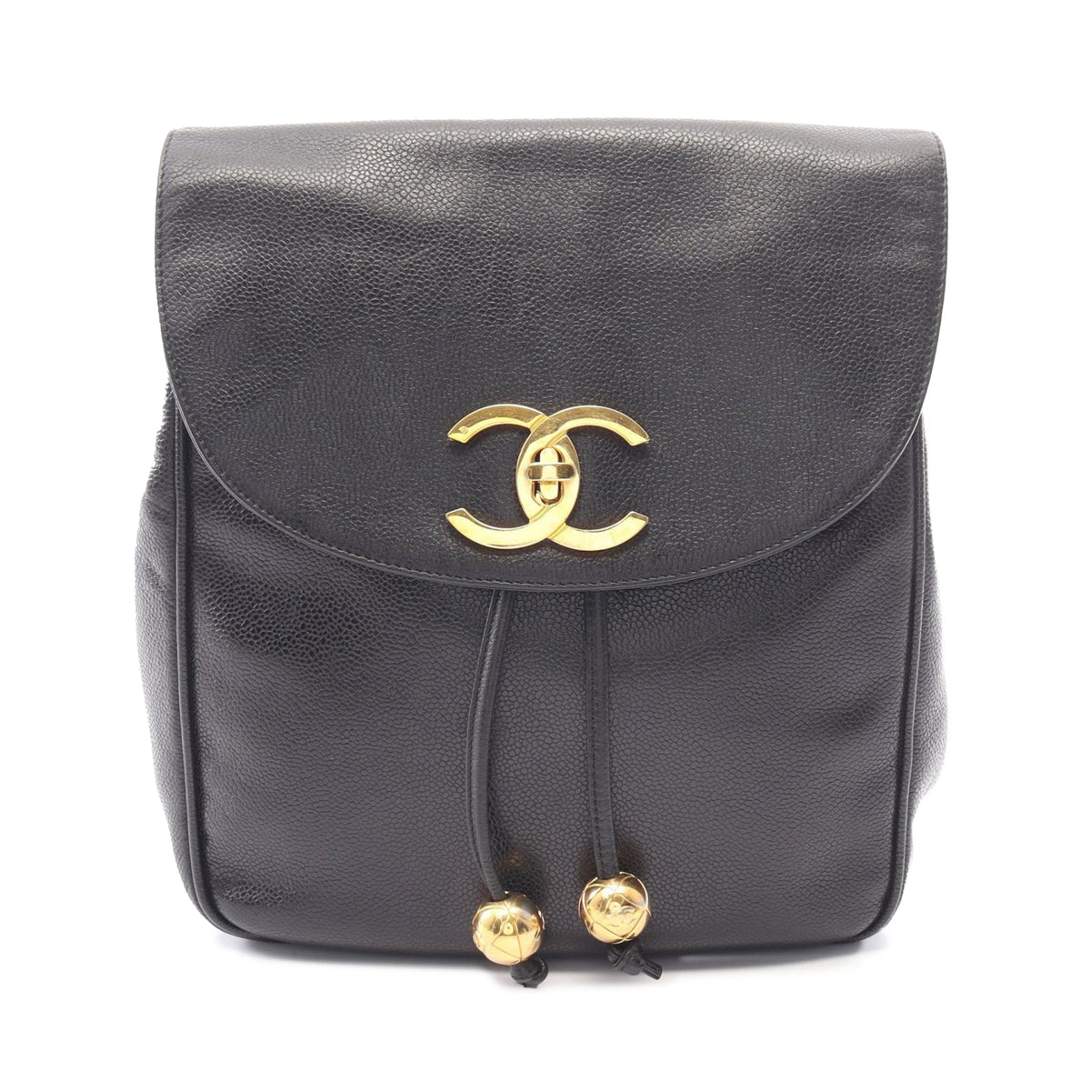 Chanel CC Caviar Backpack — Black