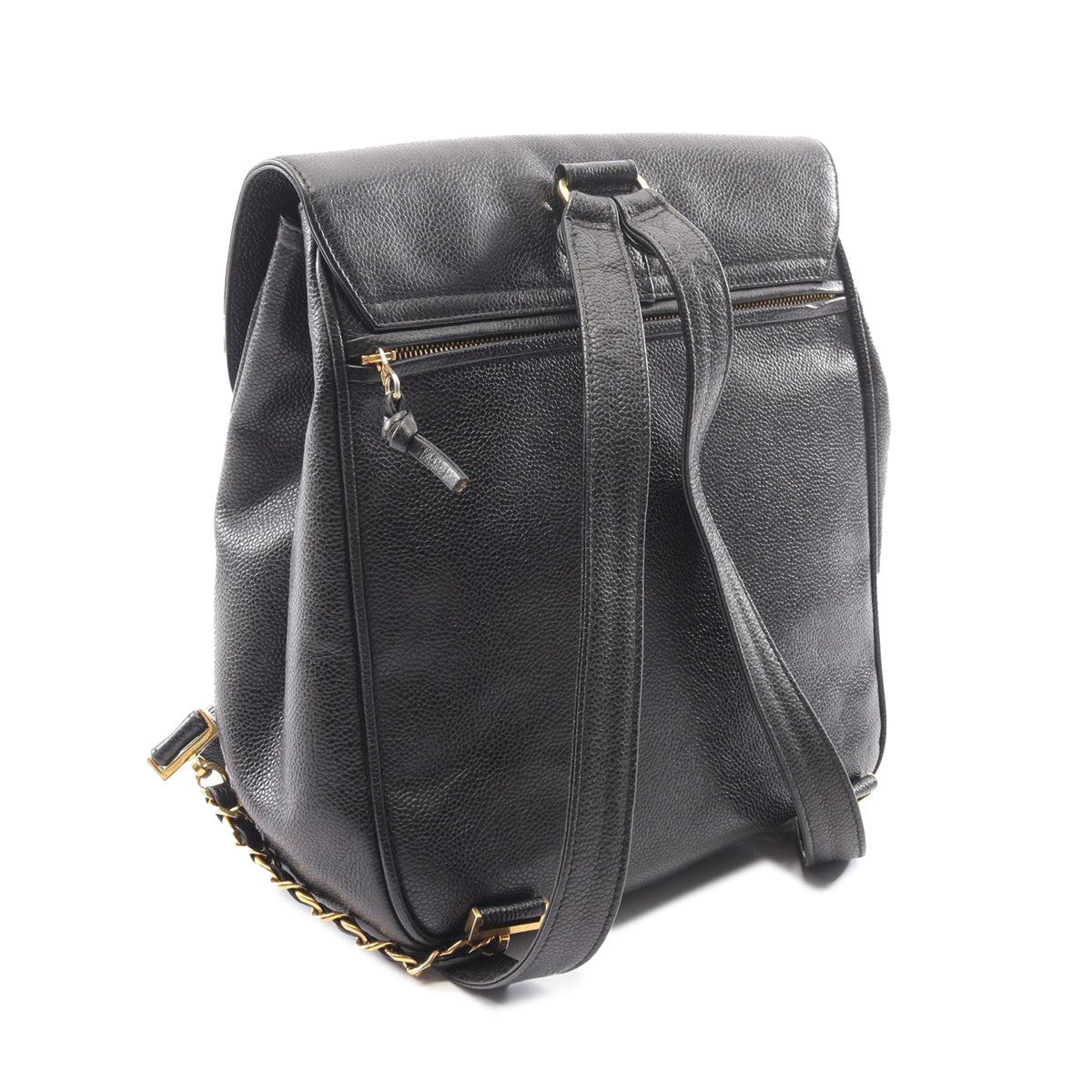 Chanel CC Caviar Backpack — Black