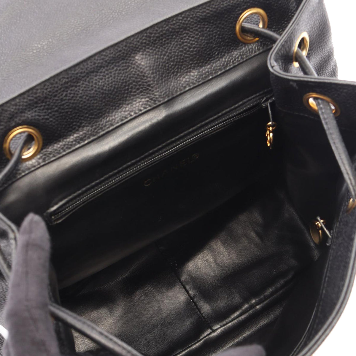 Chanel CC Caviar Backpack — Black