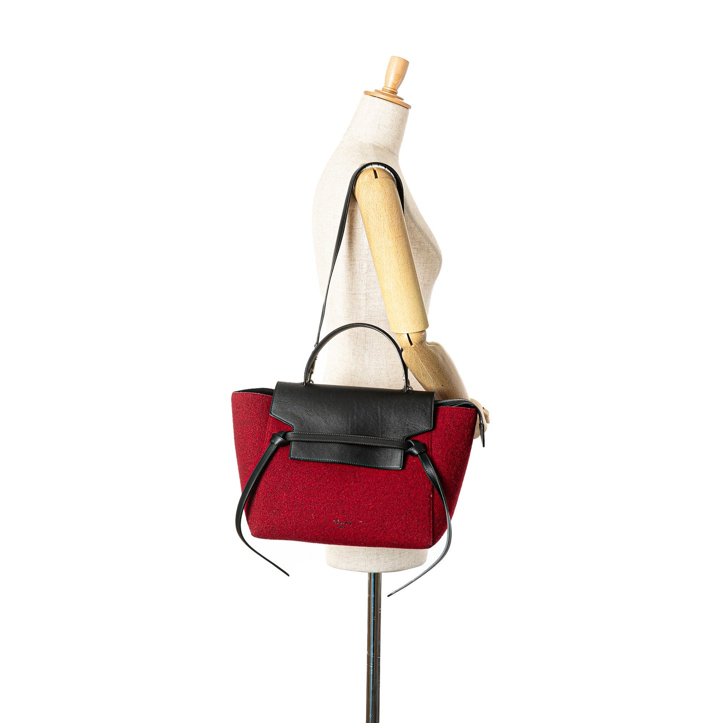 Celine Mini Felt and Calfskin Belt Satchel