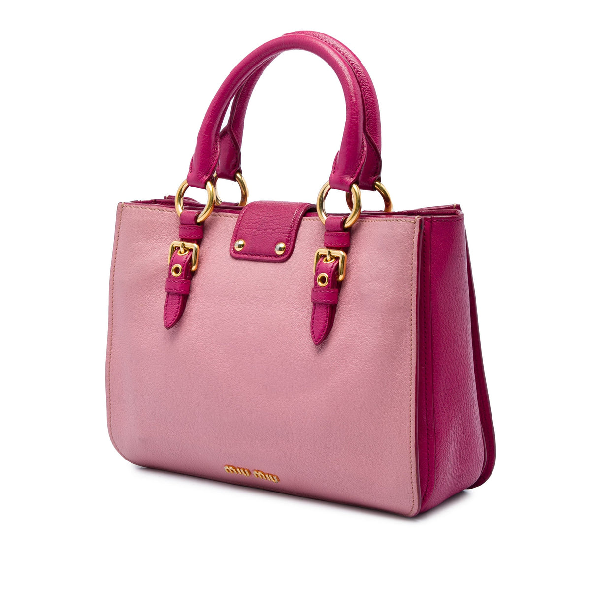 Miu Miu Bicolor Goatskin Madras Satchel