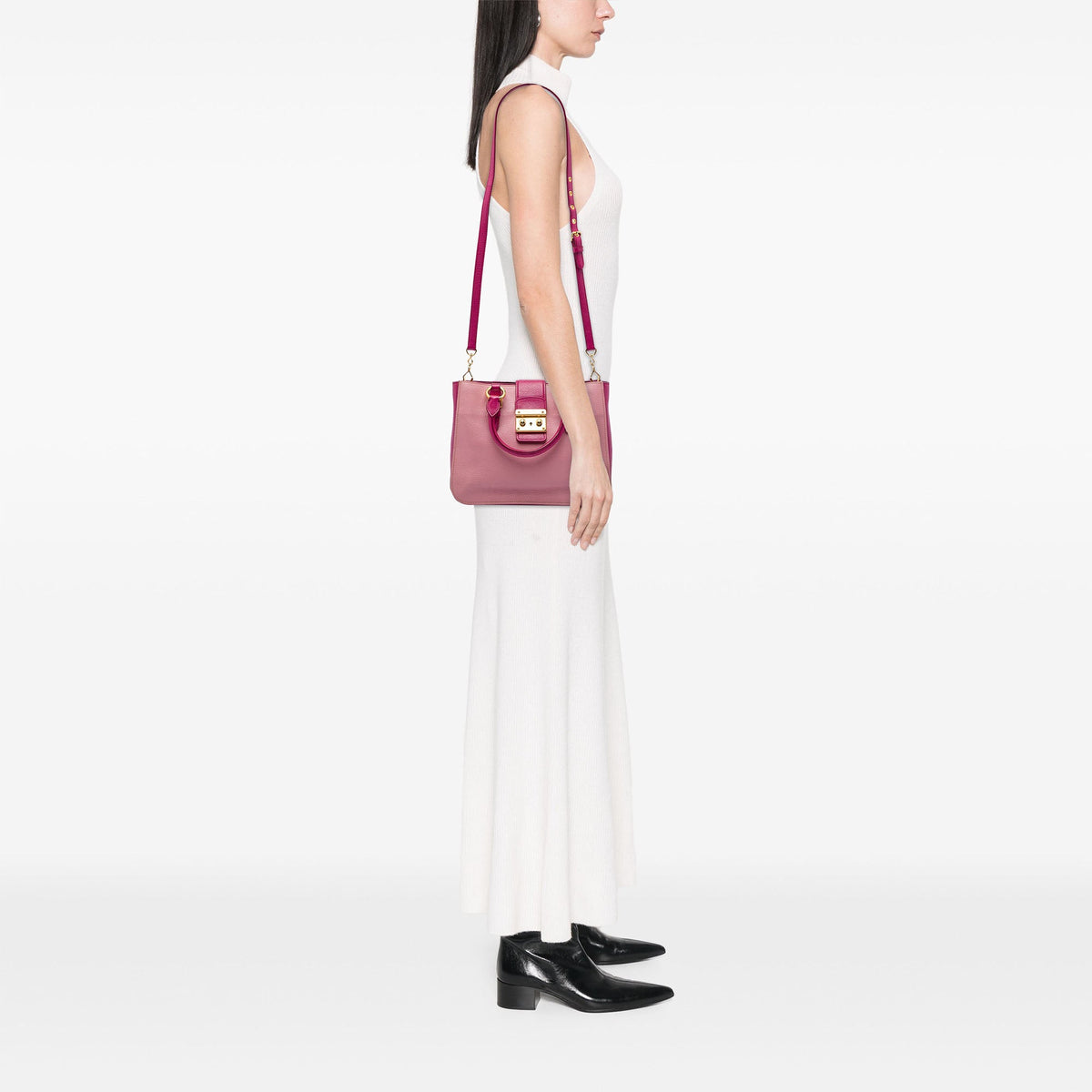 Miu Miu Bicolor Goatskin Madras Satchel