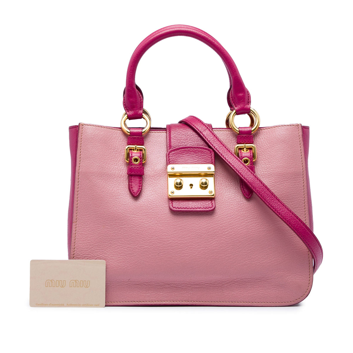 Miu Miu Bicolor Goatskin Madras Satchel