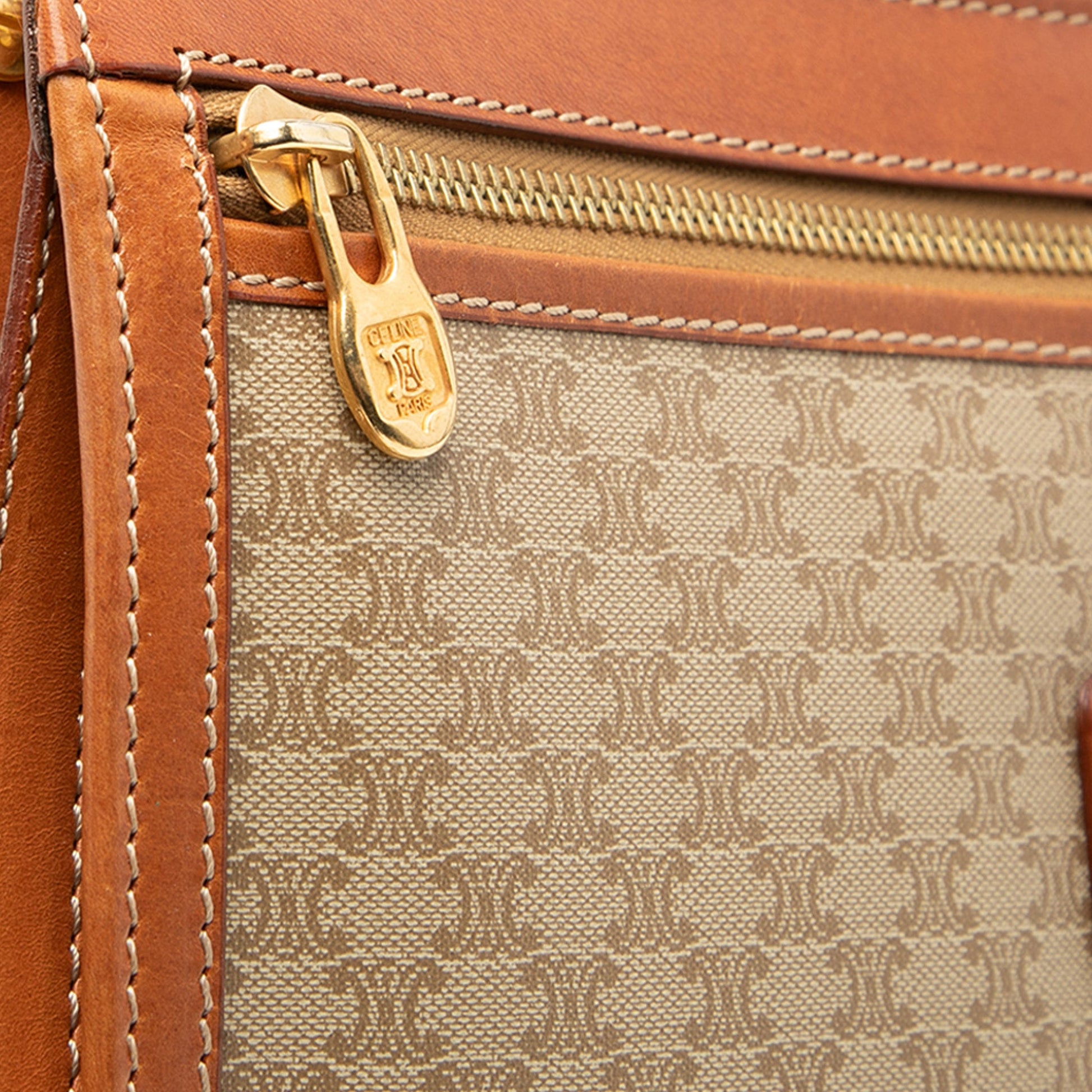 Celine Macadam Coated Canvas Clutch