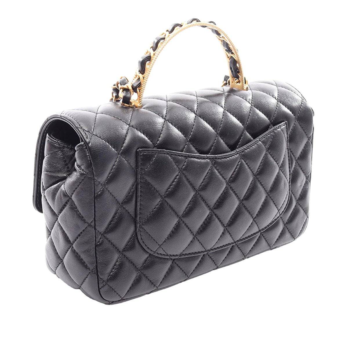 Chanel Medium Quilted Lambskin Golden Links Top Handle Flap