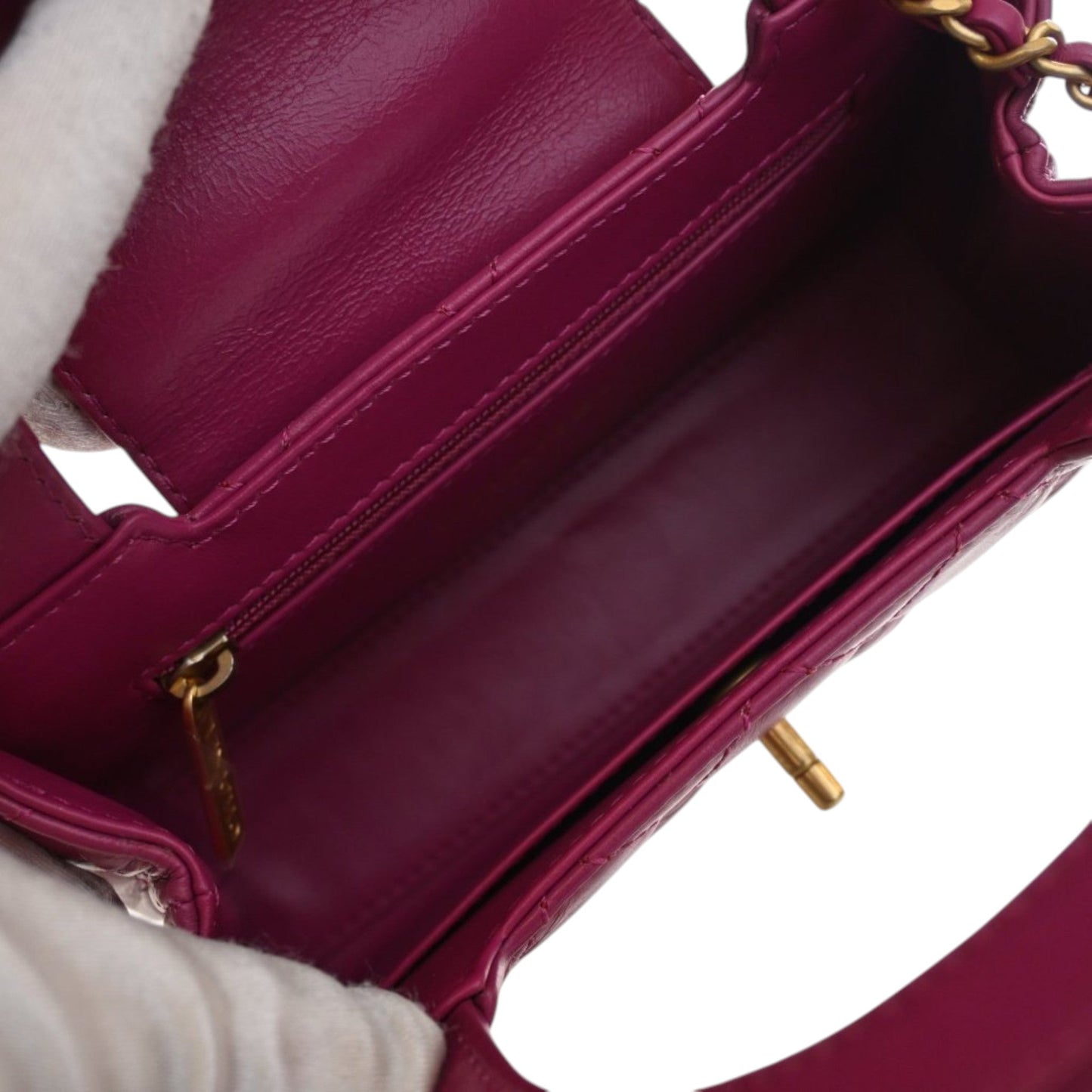 Chanel Nano Shiny Aged Calfskin Kelly Shopper Bag