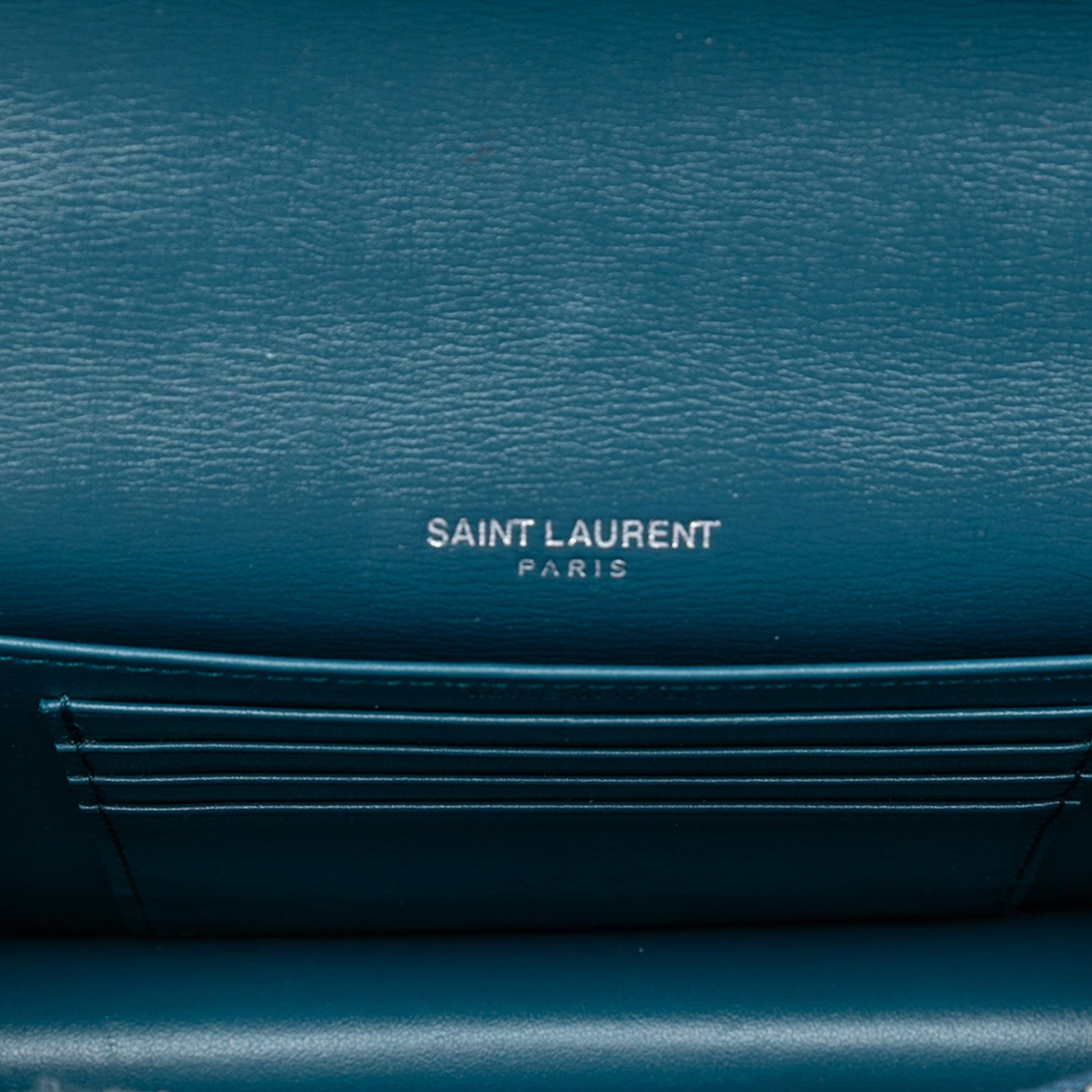 Saint Laurent Mini Calfskin Monogram Sunset Wallet on Chain