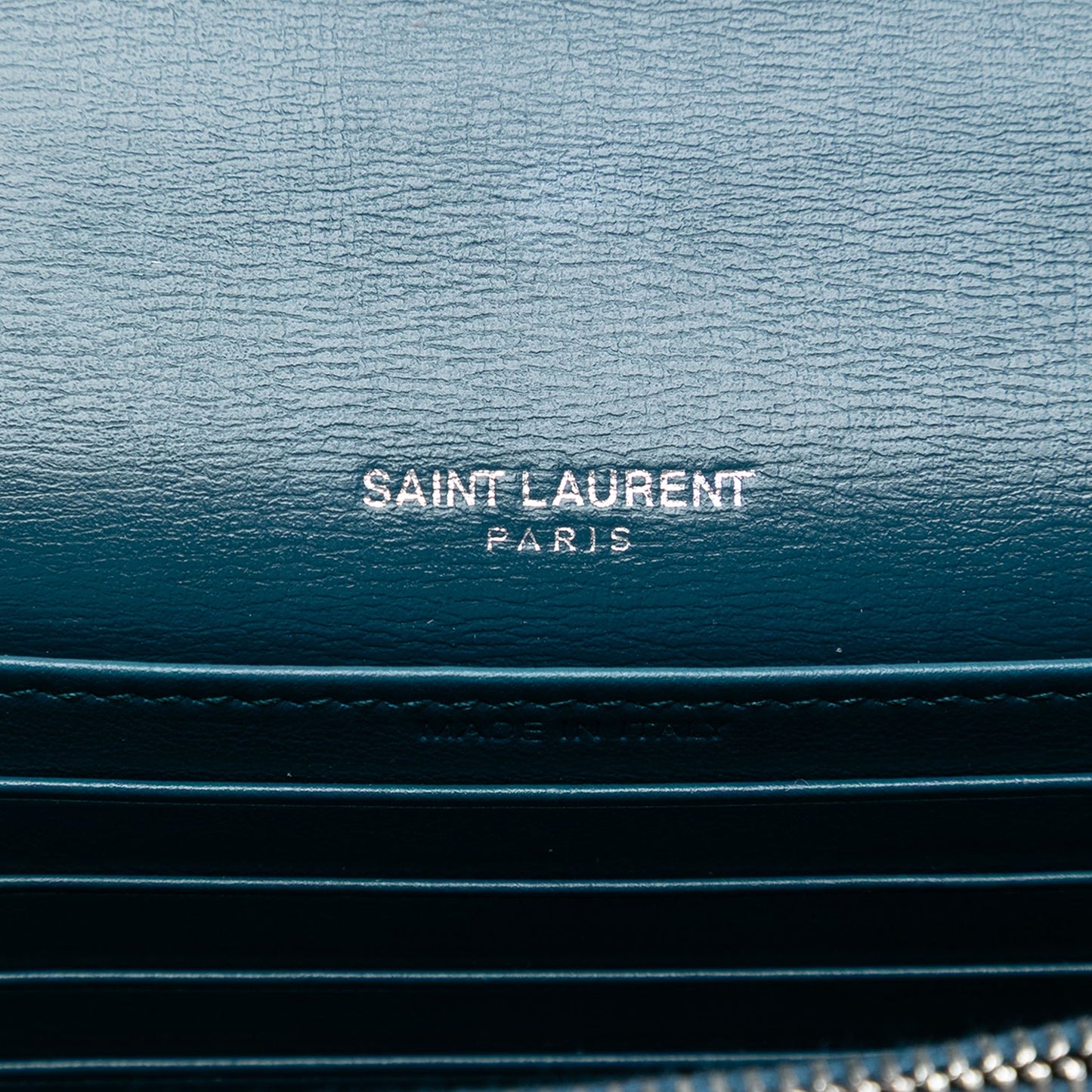 Saint Laurent Mini Calfskin Monogram Sunset Wallet on Chain