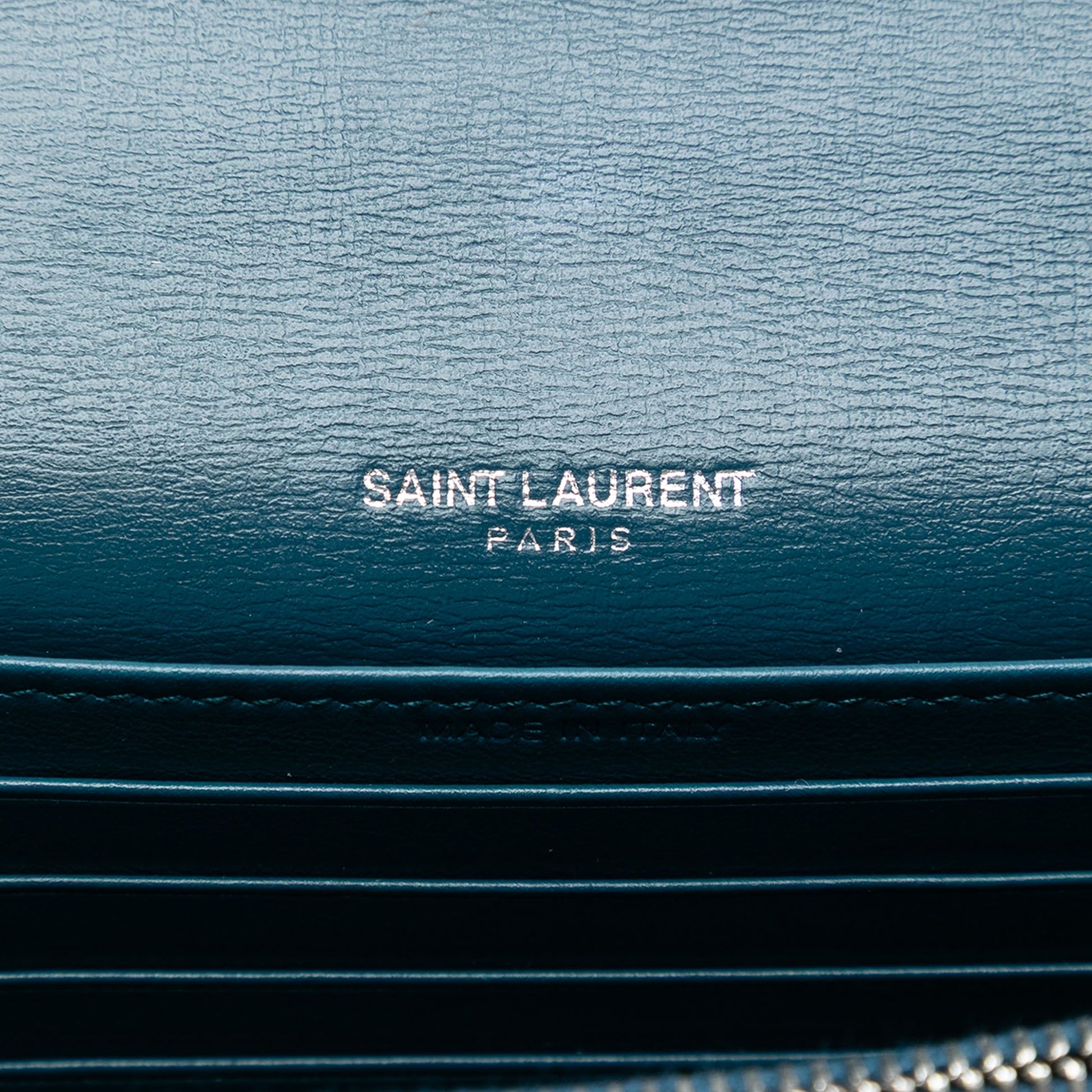 Saint Laurent Mini Calfskin Monogram Sunset Wallet on Chain