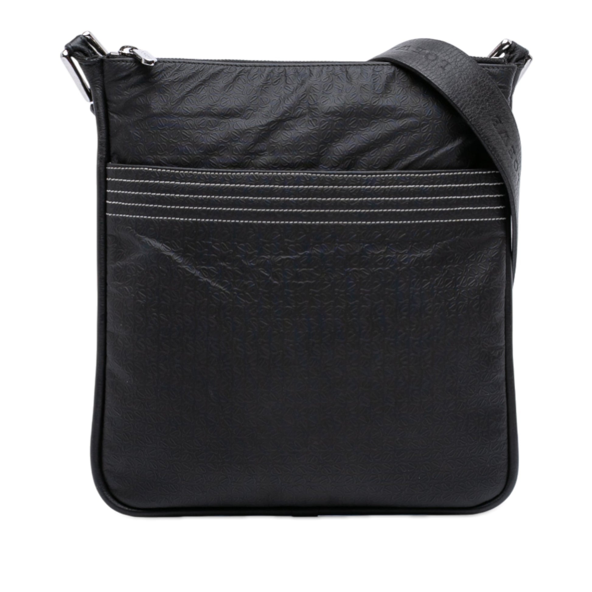 LOEWE Embossed Anagram Coated Canvas Repeat Crossbody