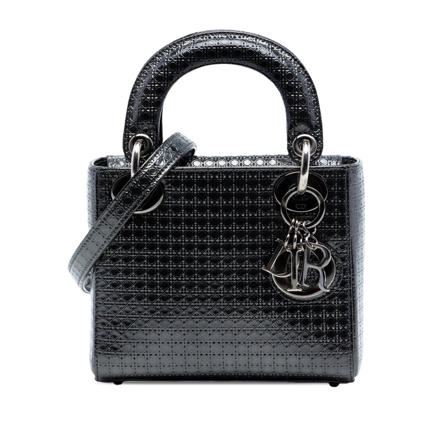 Dior Mini Metallic Patent Microcannage Lady Dior