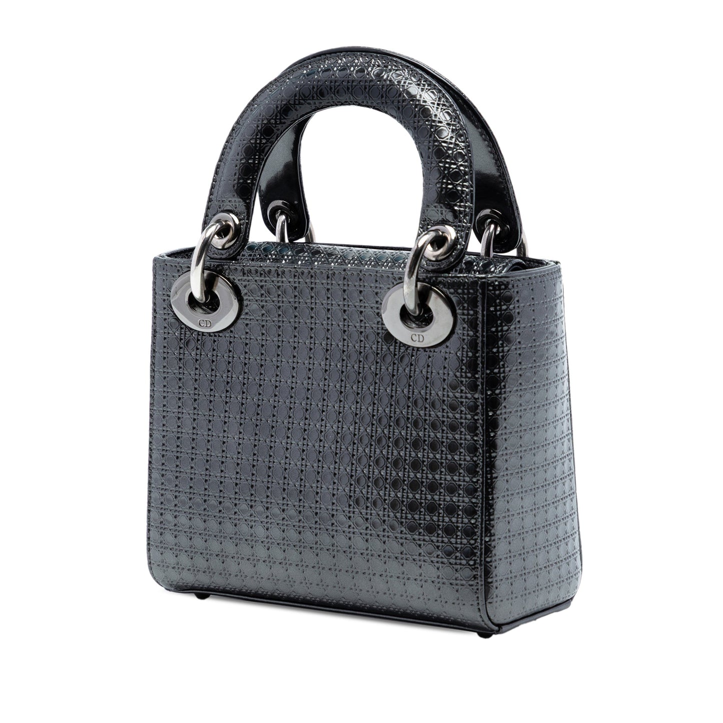 Dior Mini Metallic Patent Microcannage Lady Dior