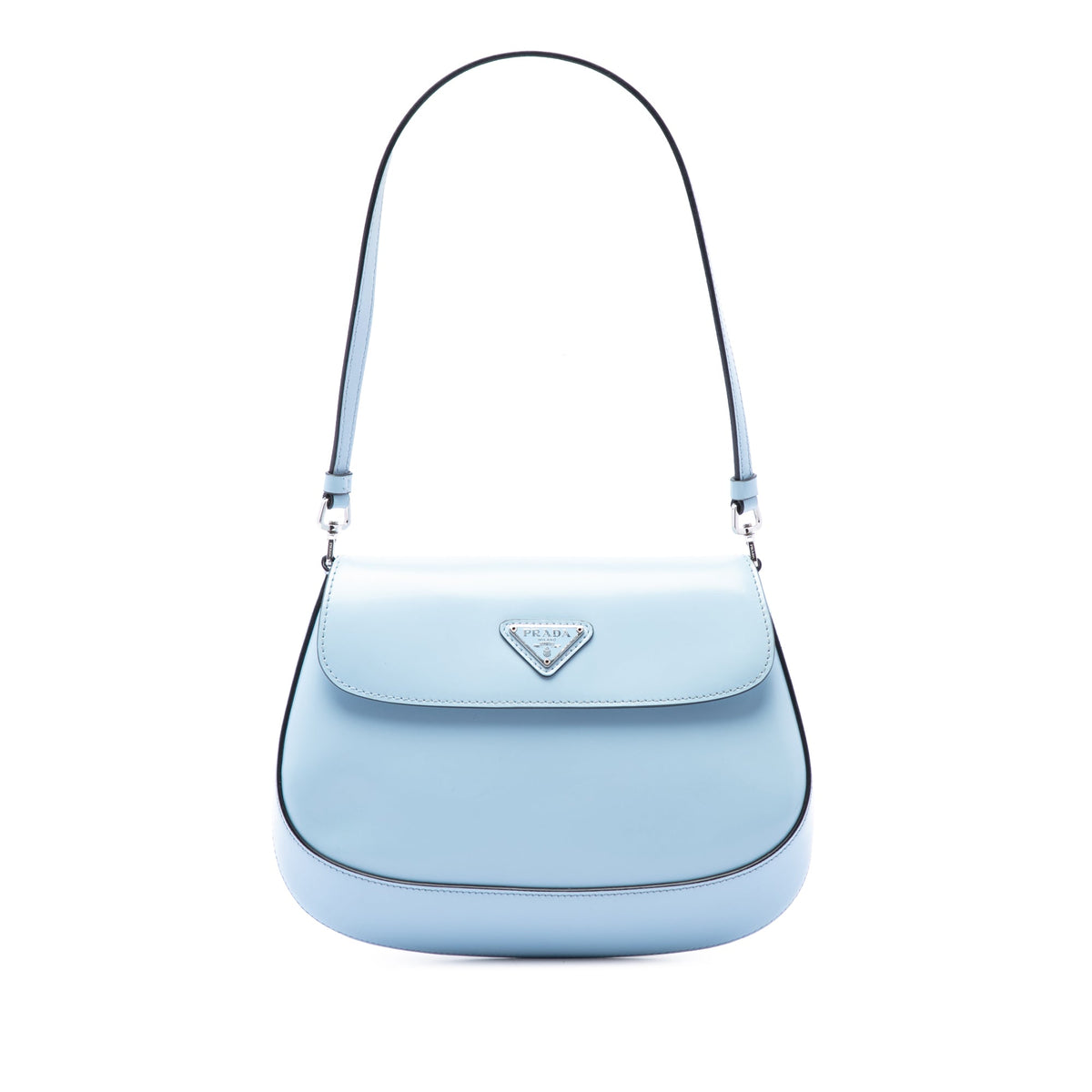 Prada Spazzolato Leather Cleo Flap Shoulder Bag