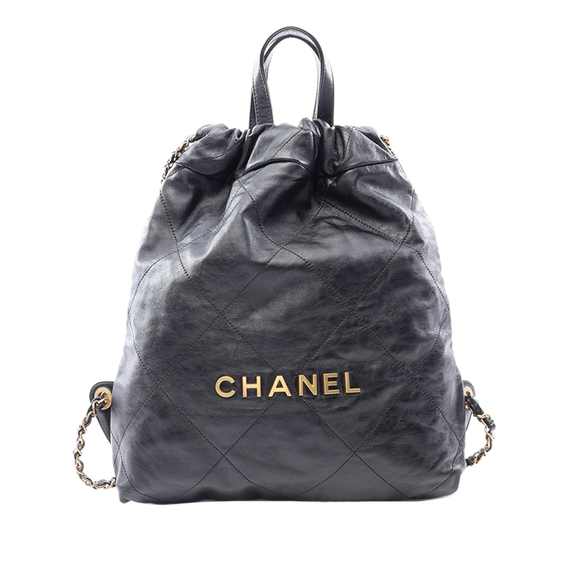 Chanel Small Shiny Quilted Calfskin 22 Backpack