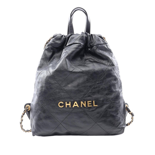 Chanel Small Shiny Quilted Calfskin 22 Backpack