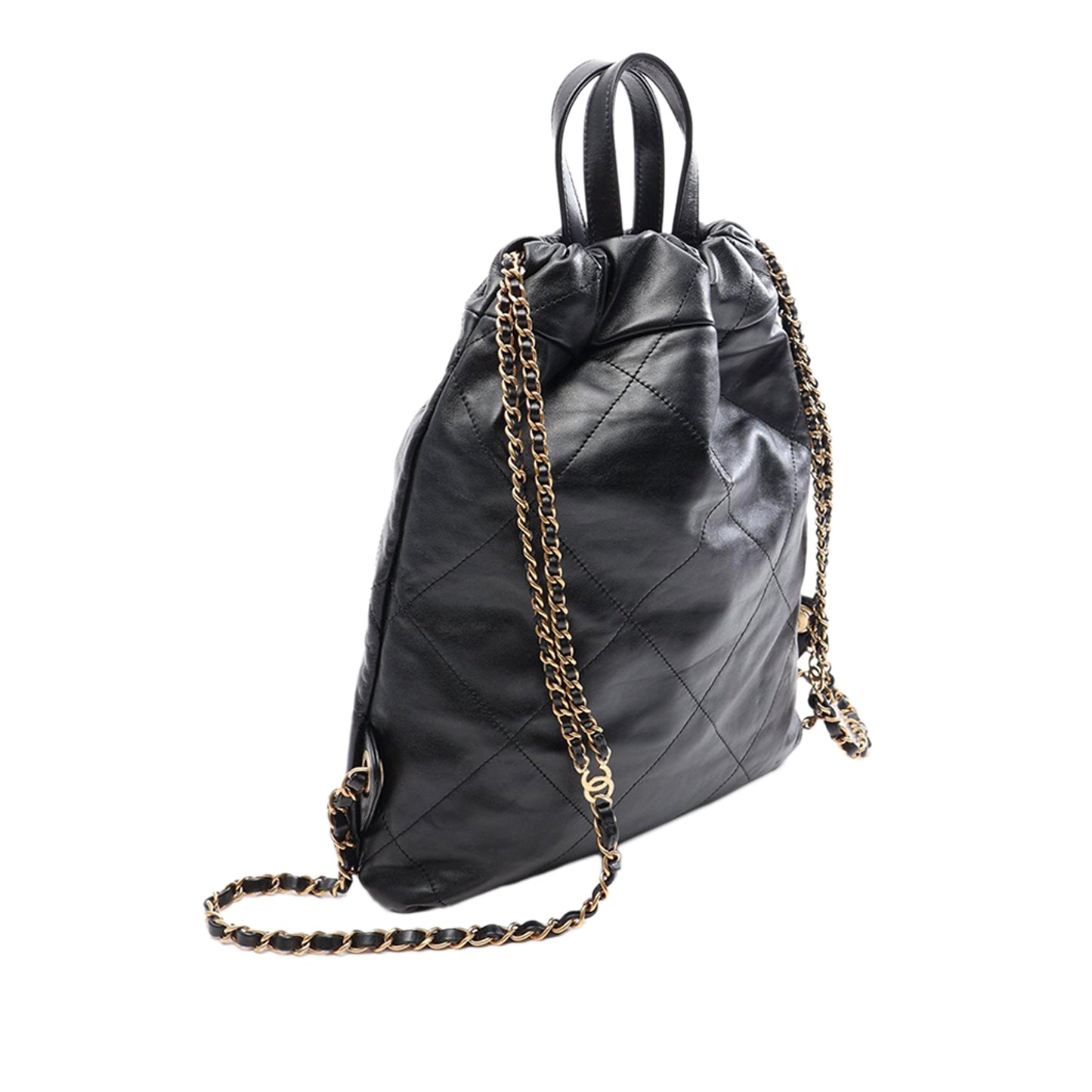 Chanel Small Shiny Quilted Calfskin 22 Backpack