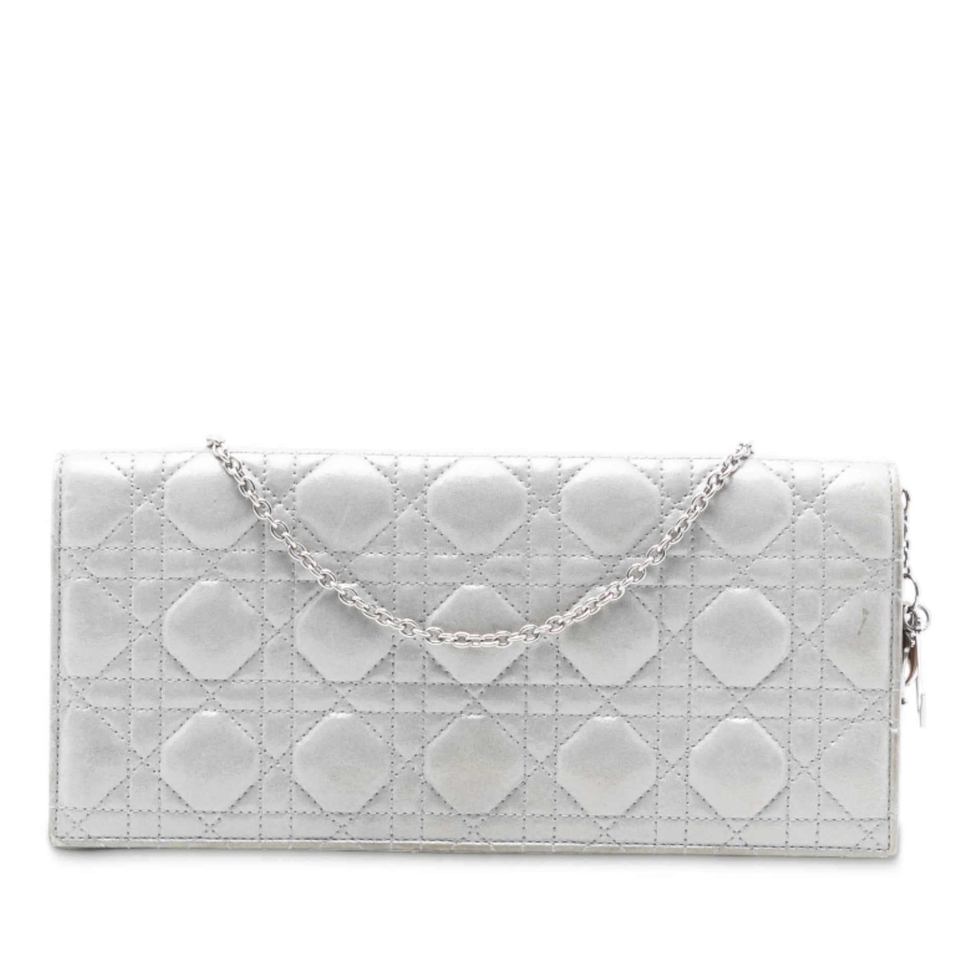 Dior Iridescent Lambskin Cannage Lady Dior Convertible Clutch