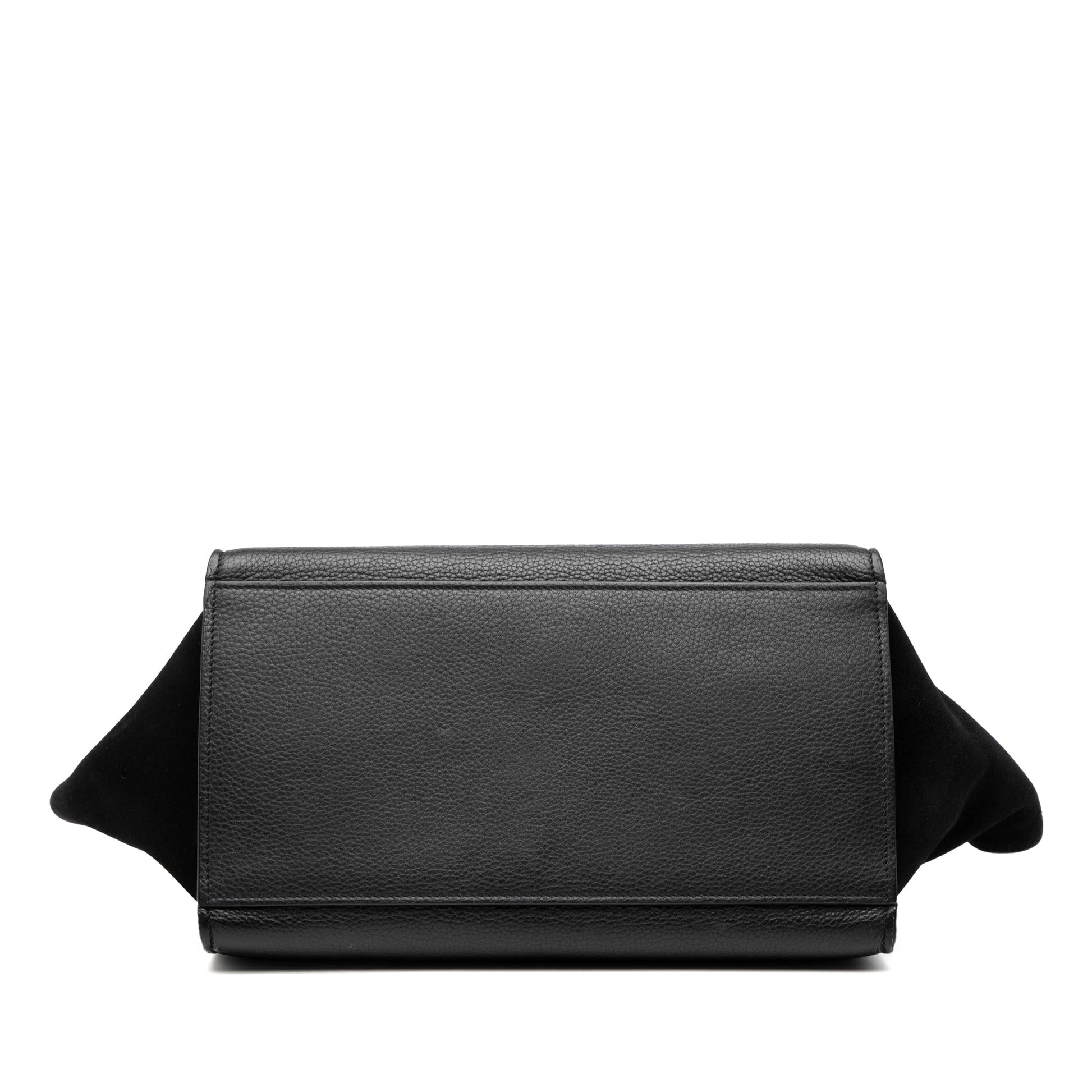 Celine Small Drummed Calfskin and Suede Trapeze Satchel