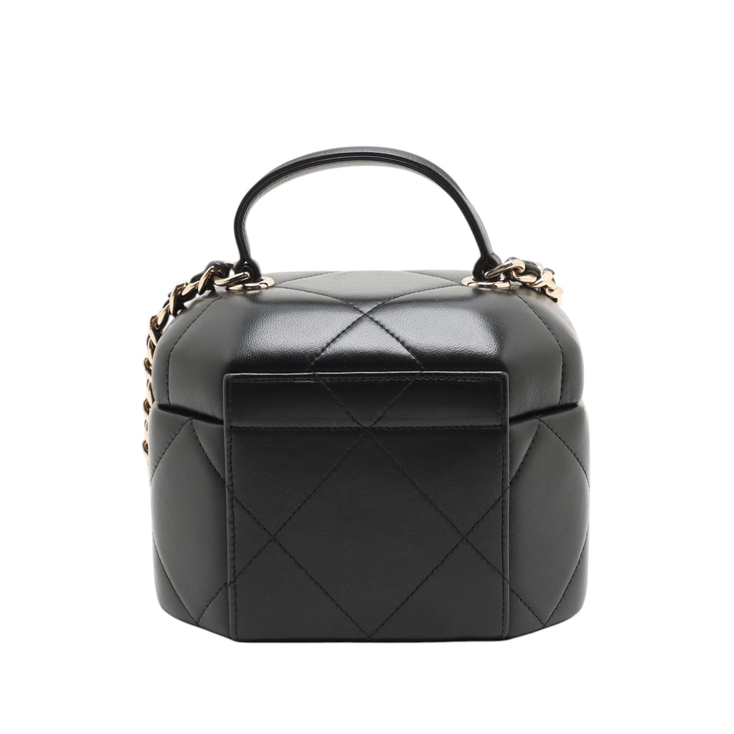 Chanel CC Quilted Lambskin Hexagon Top Handle Vanity Case