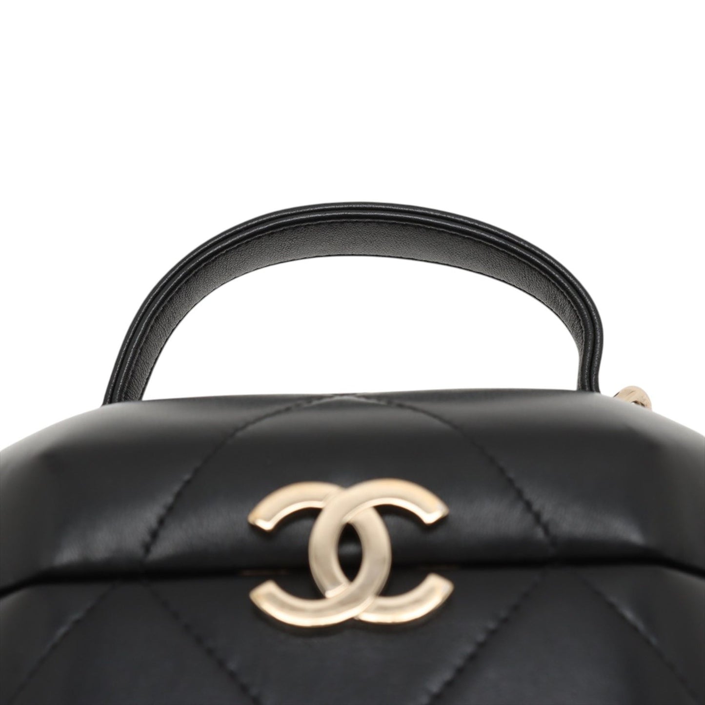 Chanel CC Quilted Lambskin Hexagon Top Handle Vanity Case
