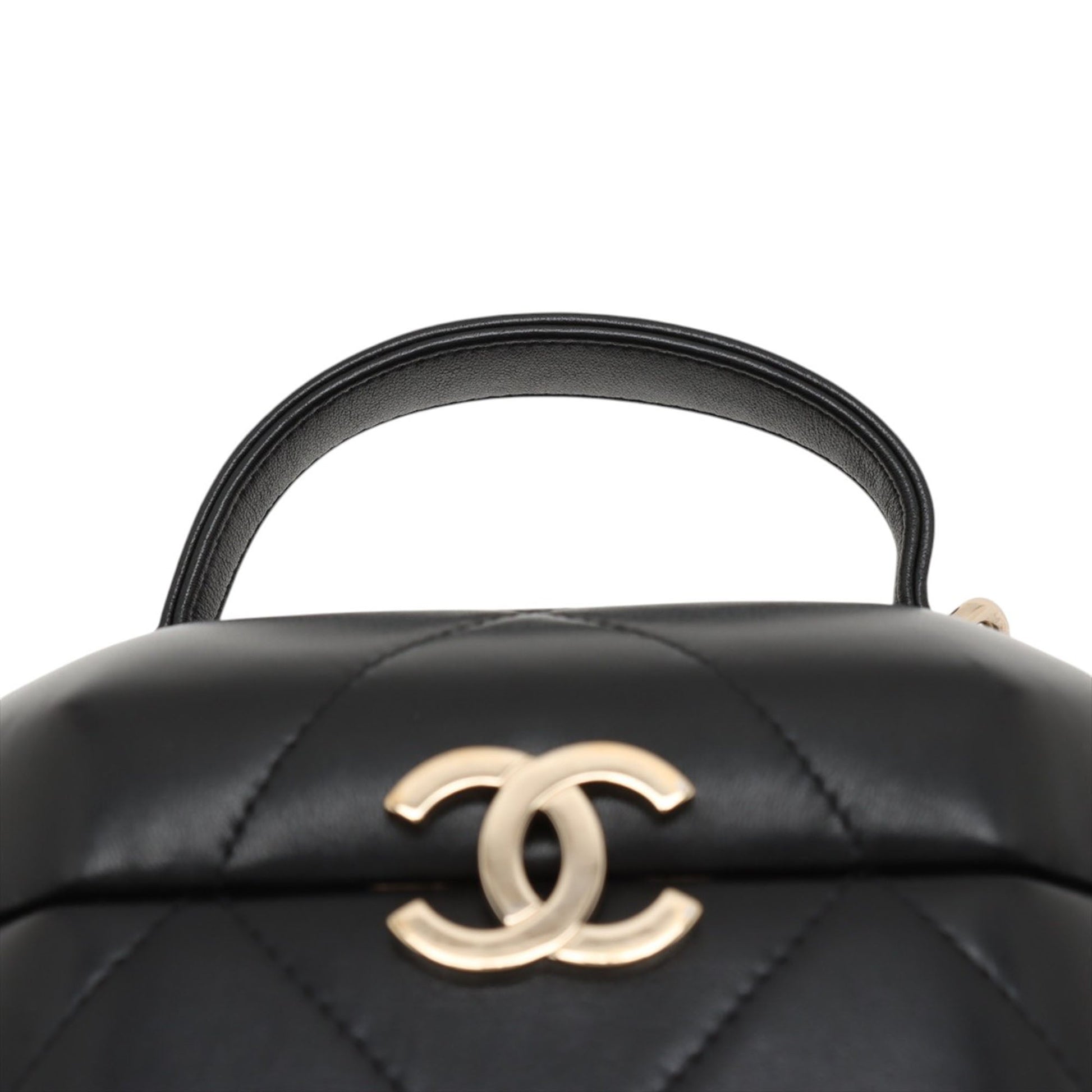 Chanel CC Quilted Lambskin Hexagon Top Handle Vanity Case