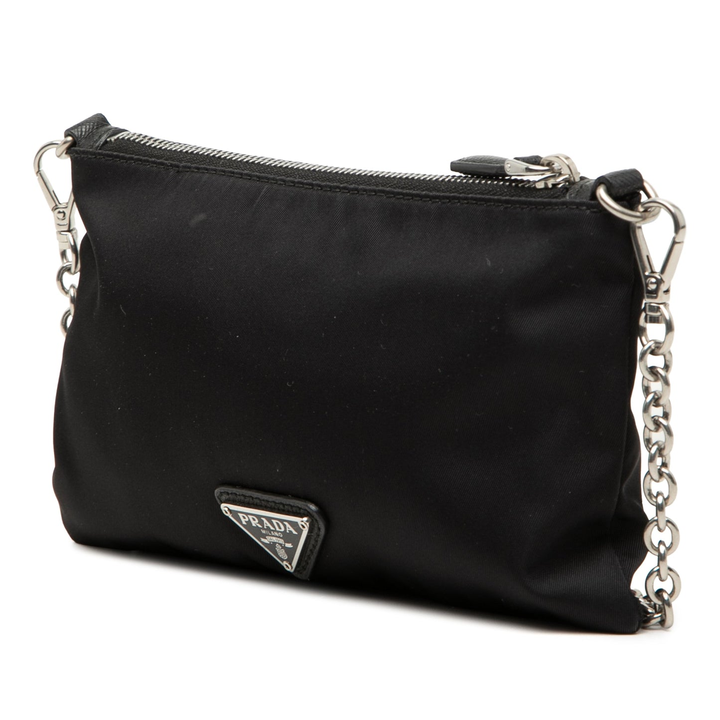 Prada Tessuto and Saffiano Ship Chain Pochette