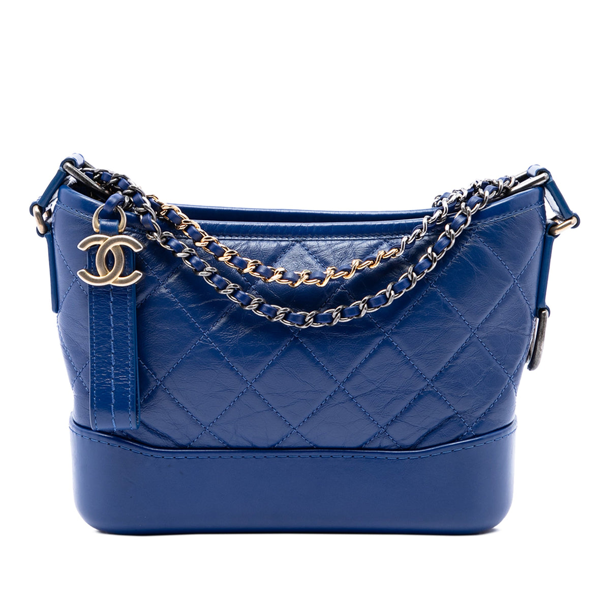 Chanel Small Quilted Aged Calfskin Gabrielle Hobo — Blue