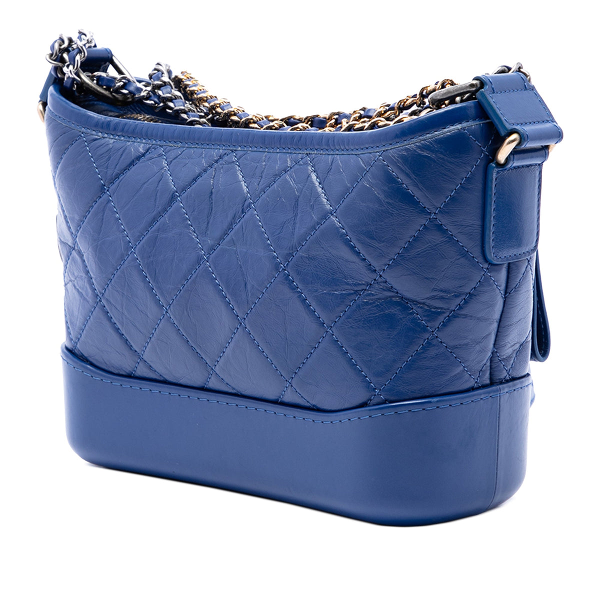 Chanel Small Quilted Aged Calfskin Gabrielle Hobo — Blue