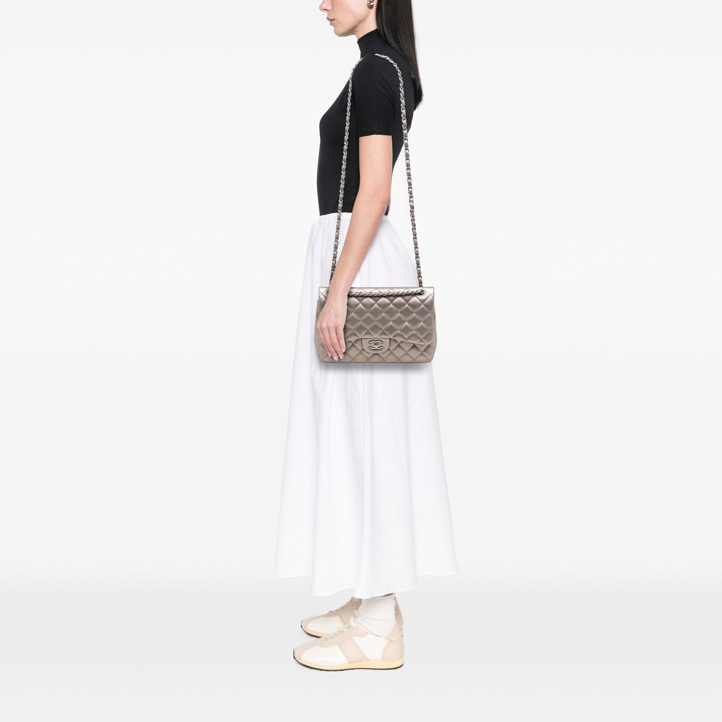 Chanel Jumbo Classic Metallic Lambskin Double Flap