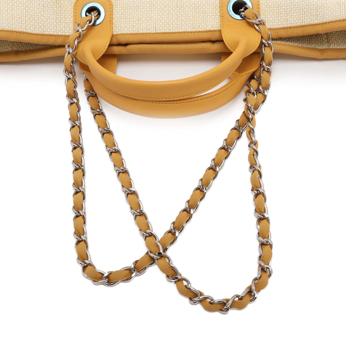 Chanel Large Straw Deauville Tote — Yellow