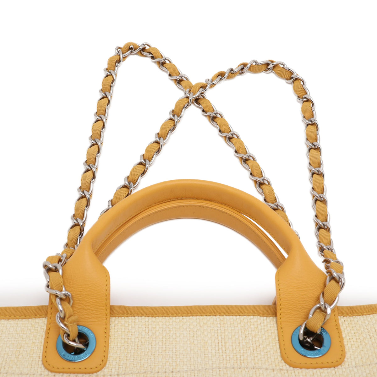 Chanel Large Straw Deauville Tote — Yellow