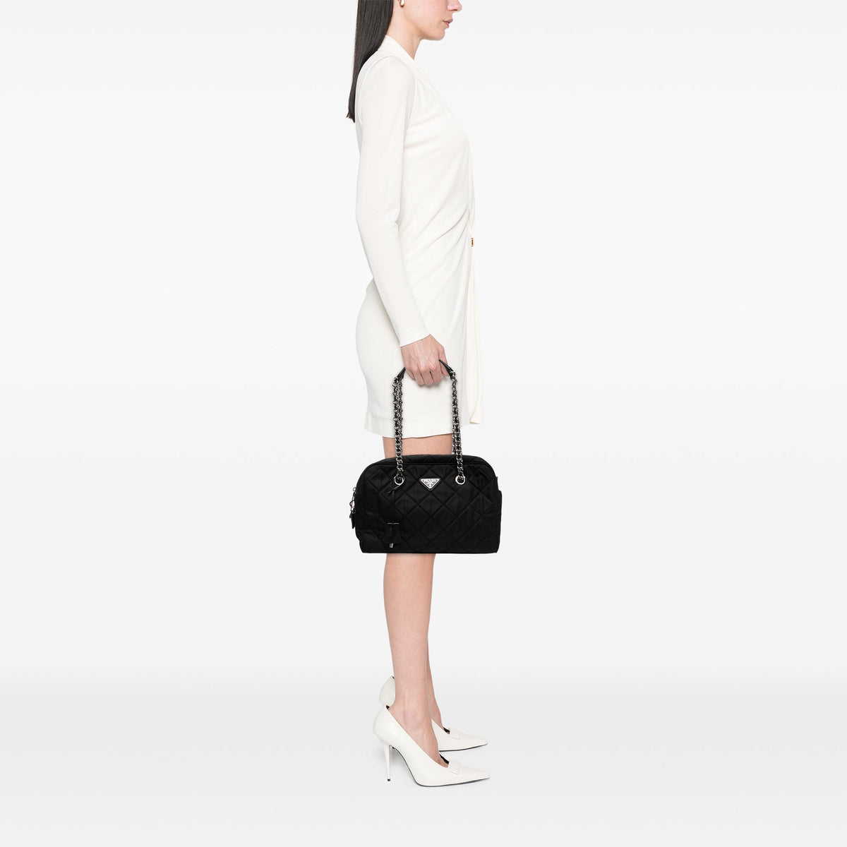 Prada Impuntu Tessuto Chain Shoulder Bag