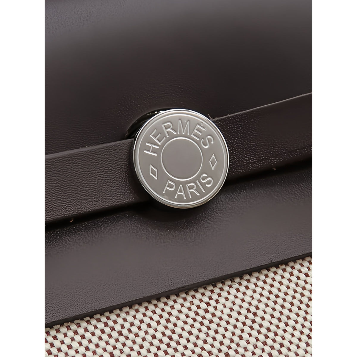 Hermès Military Toile and Vache Hunter Herbag Zip 20 — Brown