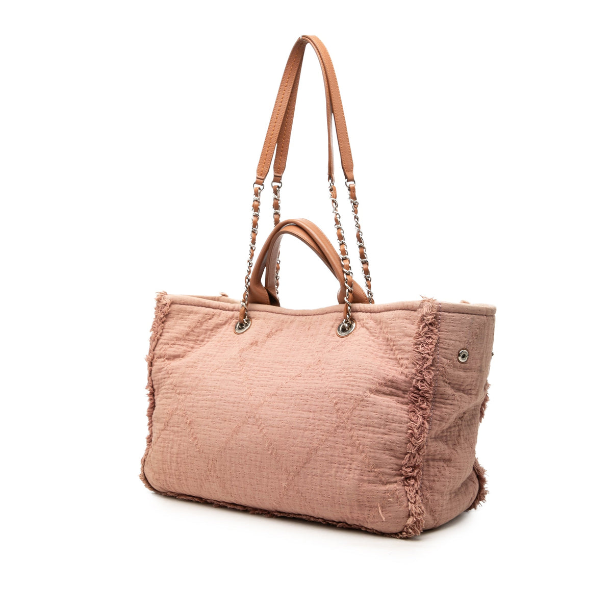 Chanel Medium CC Quilted Canvas Double Face Deauville Tote — Pink